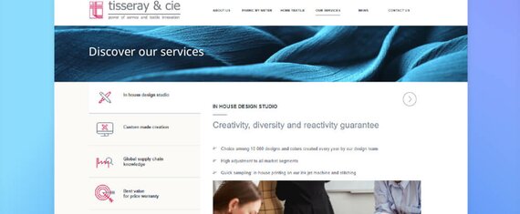 Erstellung einer Showcase-Website  für einen Hersteller  von Deko-Stoffen und Heimtextilien